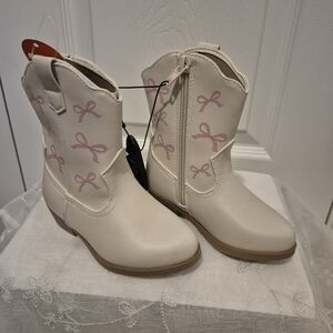 Wonder Nation Kids Boots with Pink Bows